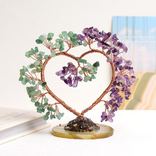 Natural  Amethyst Agate Heart-Shaped Tree